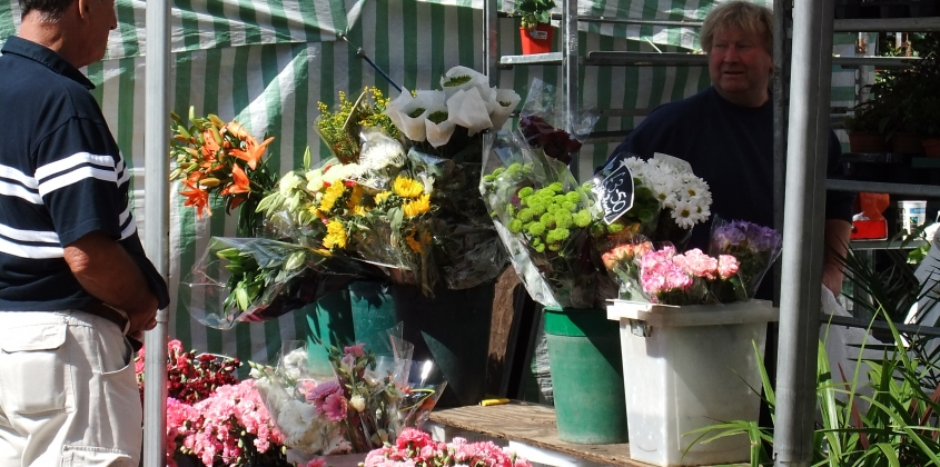 flower stall at the market