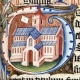Detail from the Abingdon Missal of 1461. Picture of a church.