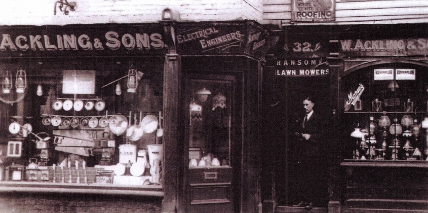 W. Ackling & Sons in the 1920s at what is now (2015) 44 Bath Street, Abingdon, Oxfordshire