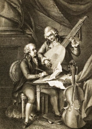 Willoughby Bertie (seated) as a composer.