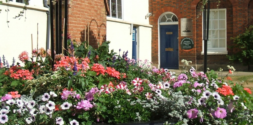 The entrance to the Town Council Offices in Roysse Court