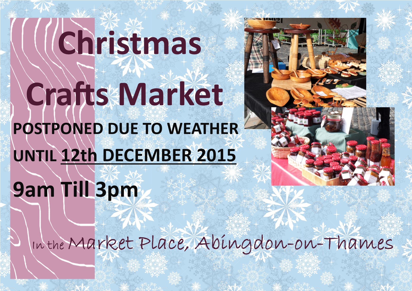 Christmas Craft Market change of date 12th December 2015