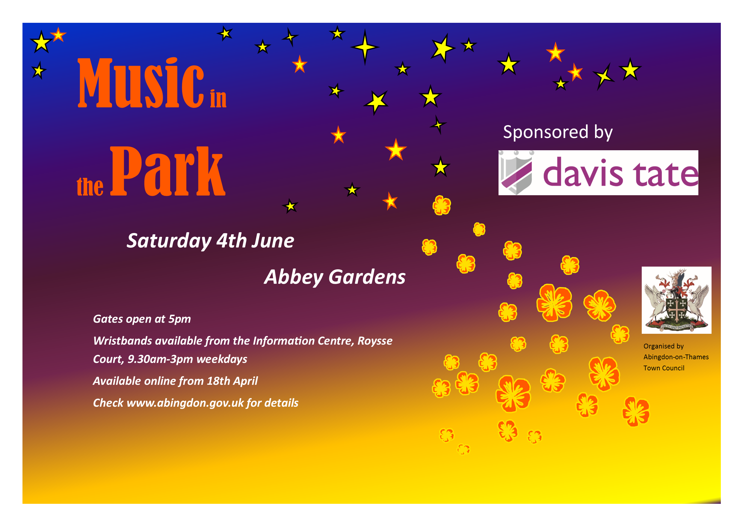 Music in the Park wristbands now available