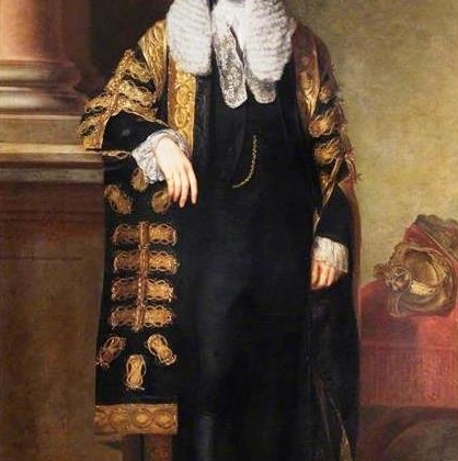 Frederick Thesiger, 1st Baron Chelmsford, in 1859 in his robes as Lord Chancellor. The portrait is by EU Eddis and hangs in the Guildhall in Abingdon, Oxfordshire.